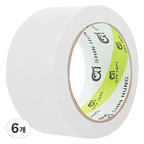 신흥테이프 면테이프 48mm x 15m, 흰색, 6개