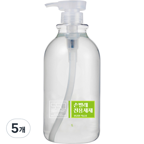 쑥소쿰 손빨래 전용세제 민감한 의류용, 1L, 5개