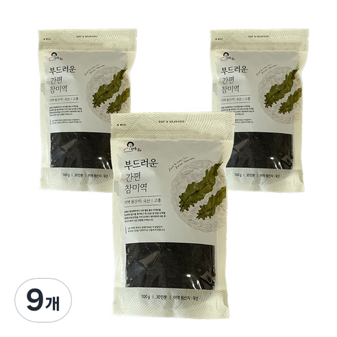 안옥남 부드러운 간편 참미역, 100g, 9개