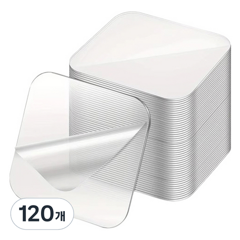 노뉴 사각 실리콘 양면 테이프 6 x 6 cm, 투명, 120개