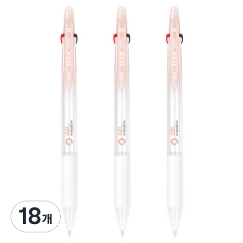 자바펜 지움3겔 지워지는 볼펜 0.5mm, 18개, 피치
