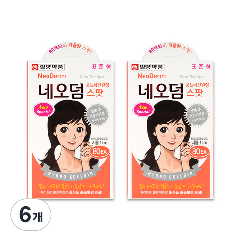 일양약품 네오덤 울트라신 원형 스팟 밴드 표준형 80p, 80개입, 6개