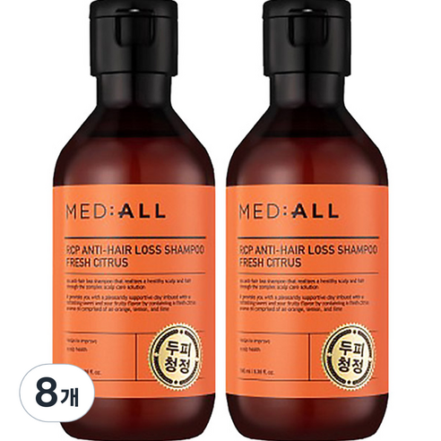 메디올 알시피 안티로스 두피청정 탈모완화 샴푸 시트러스, 100ml, 8개
