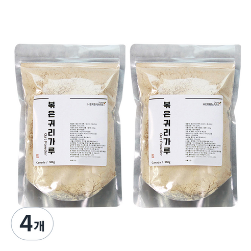 허브나래 볶은 귀리 분말 가루, 300g, 4개