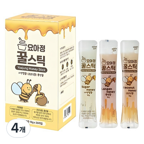 요아정 꿀스틱 3종 x 10p, 300g, 4개