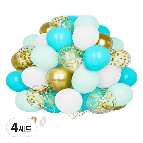 만들하비 컨페티 풍선 30p 세트, 밝은녹색(랜덤발송), 4세트
