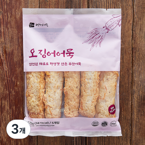 영자어묵 오징어어묵 5입, 270g, 3개