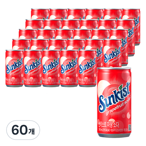 썬키스트 자몽 소다 탄산음료, 190ml, 60개