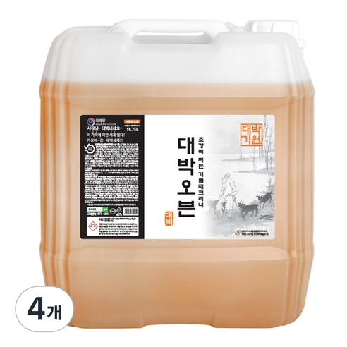 대박오븐 업소용 기름때 클리너 레몬향, 18.75L, 4개