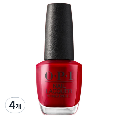 오피아이 네일락커, A70 Red Hot Rio, 4개, 15ml