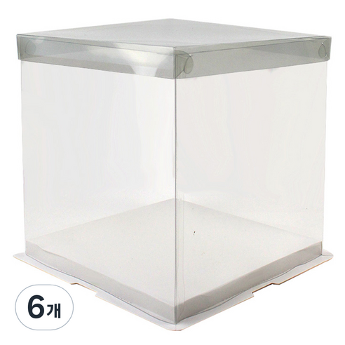 아이엔피 사각 포장상자 2호 215 x 215 x 230 mm, 투명 + 투명(상자), 6개