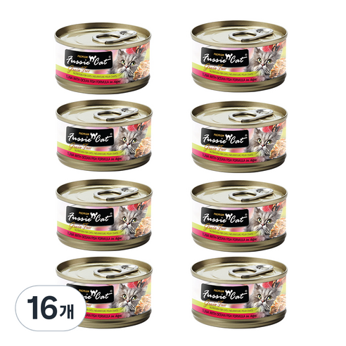 퍼시캣 전연령용 캣 프리미엄 주식캔, 80g, 참치+오션피쉬, 16개