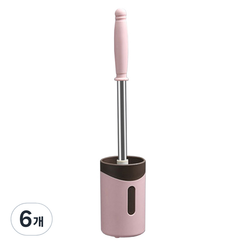 벽부착 욕실 변기 청소솔, 핑크, 6개