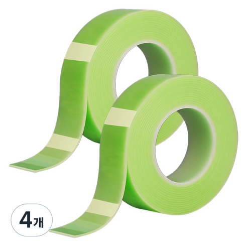 알로데 컬러 나노 매직 양면테이프 5cm x 1m, TYPE12 그린, 4개