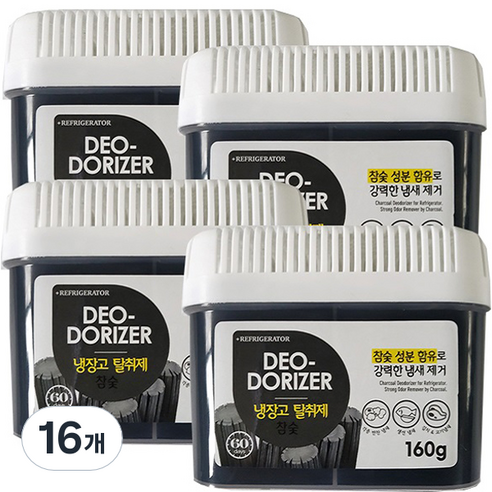 허브스토리 참숯젤 냉장고탈취제 본품, 160g, 16개