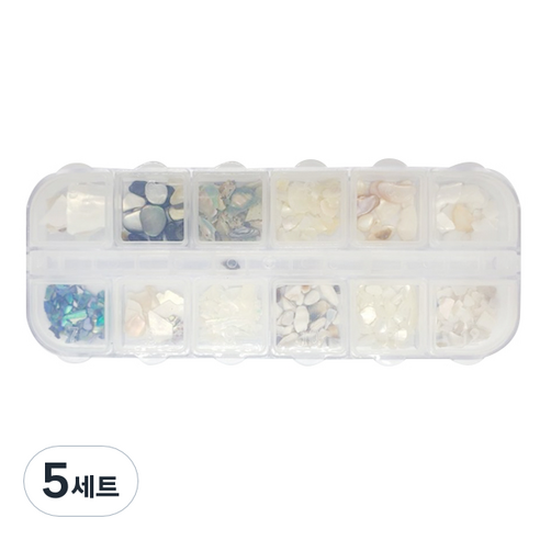 고고블랑 자개 조약돌 네일 글리터12종 세트, 혼합색상, 5세트