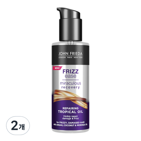 존프리다 프리즈 이즈 미라큘러스 리커버리 리페어링 트로피컬 헤어오일, 2개, 100ml