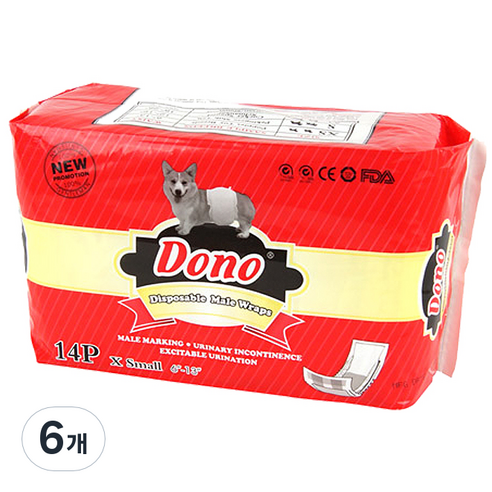 DONO 숫컷용 매너 패드 14p, 초소형, 14개입, 6개