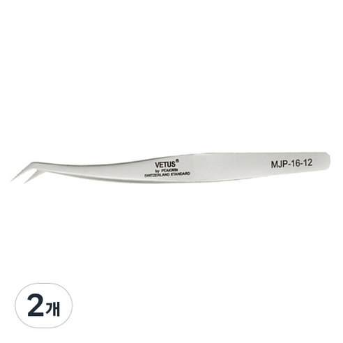 비투스 속눈썹 핀셋 MJP-16-12, 혼합색상, 2개