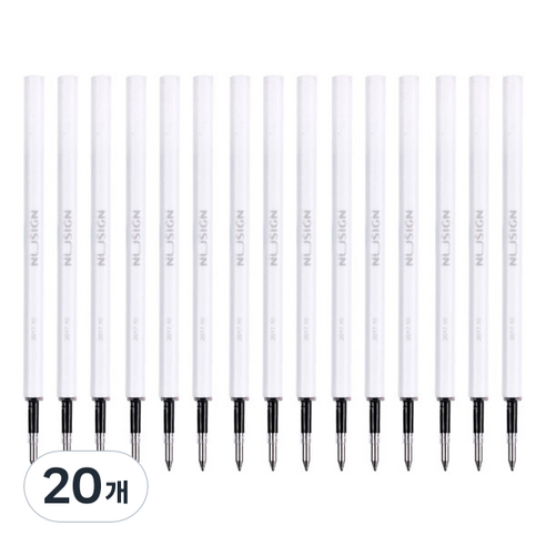 누사인 NS552/NS554 전용 볼펜 리필심 0.5mm NS555 3p, BLACK, 20개