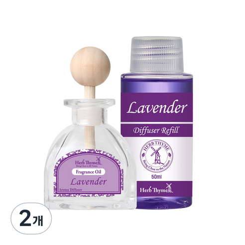 허브타임 차량용 디퓨저 50ml 라벤더, 2개