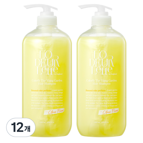 로더렛 컬러 핏 더 일랑 가든 헤어 샴푸 시트러스 플로러 향, 1000ml, 12개