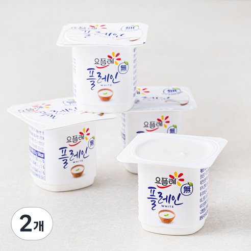 요플레 빙그레 플레인 화이트, 80g, 4개입, 2개