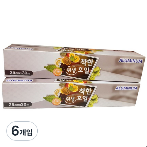착한식재료 위생호일 25cm x 30m, 6개