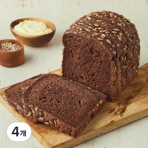 브로드카세 발효종 카카오 통밀식빵, 550g, 4개