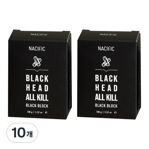 네시픽 블랙헤드 올킬 블랙 블록 클렌징 비누, 100g, 10개
