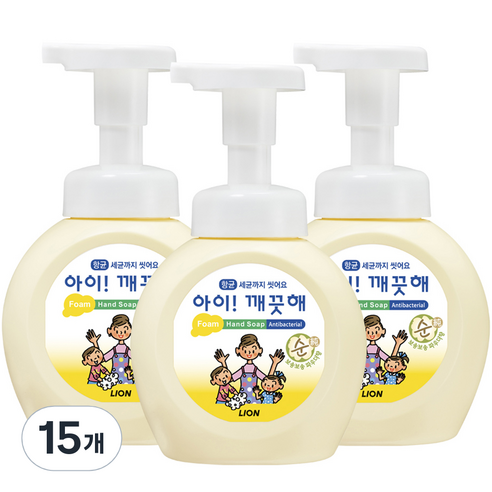 아이깨끗해 핸드워시 순 보송보송 파우더향, 250ml, 15개