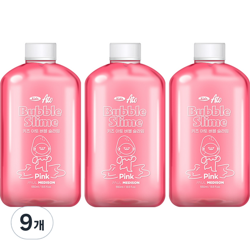 폴메디슨 대용량 키즈 아토 버블 슬라임 핑크 핑크, 9개, 550ml