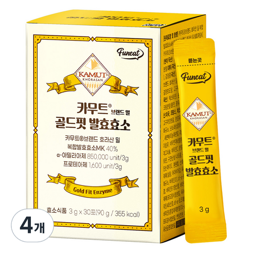 퍼니트 카무트 브랜드 밀 골드핏 발효효소 30p, 90g, 4개