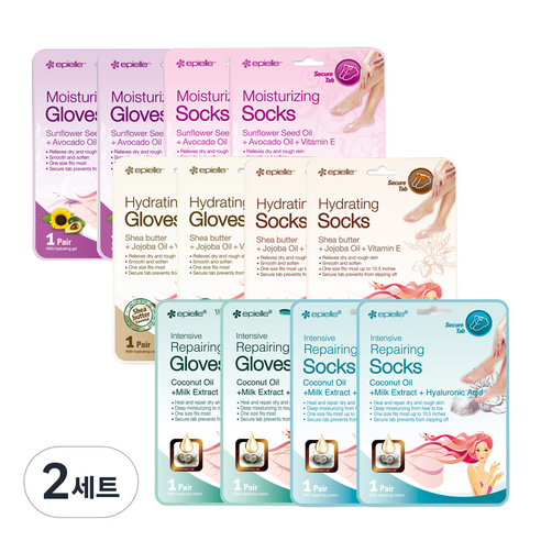 에피엘르 핸드 앤 풋 마스크팩 모이스춰라이징 4p + 하이드레이팅 4p + 리페어링 4p, 1개