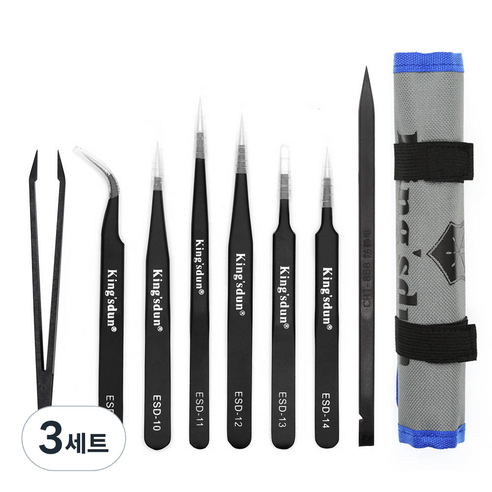달모아 미용 네일 속눈썹 정밀 핀셋 집게 세트, 8종, 3세트