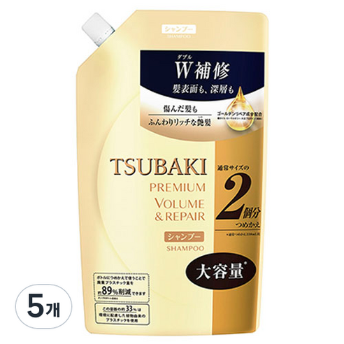 츠바키 프리미엄 볼륨 & 리페어 샴푸 프루티플로럴향 리필, 660ml, 5개