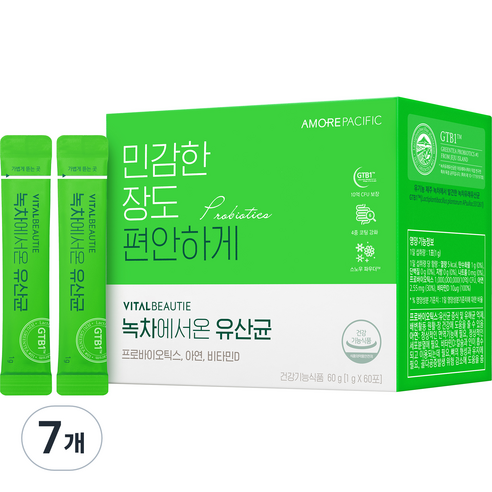 바이탈뷰티 녹차에서온 유산균 60P, 7개, 60g