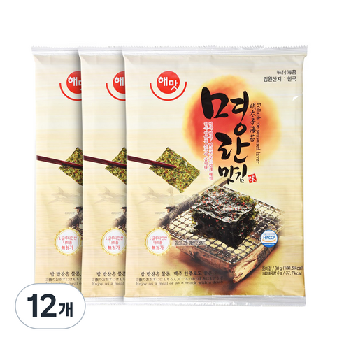 해맛 명란맛김, 30g, 12개