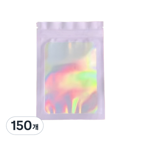 올하이 컬러풀 오로라 다용도 OPP 소품 포카 포장 지퍼백 슬리브 포장봉투 7.5 x 10 cm, 150개, 퍼플