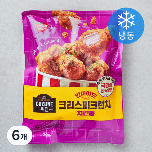 퀴진 인싸이드 크리스피크런치 치킨봉 (냉동), 310g, 6개