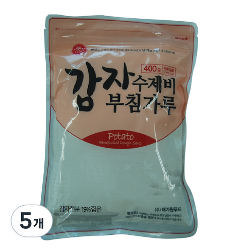 해가원 감자 수제비 부침가루, 400g, 5개