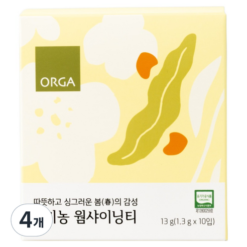 ORGA 유기농 웜샤이닝티, 4개, 1.3g