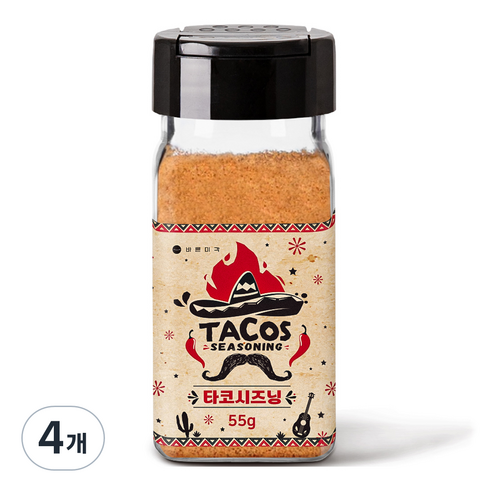 바른미각 타코시즈닝, 55g, 4개