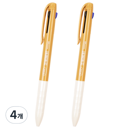 뭉구 잘써지는 더모먼트 3색 볼펜 0.7mm, 올리브, 4개