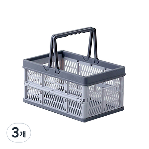 마켓비 KONTINO 폴딩바스켓 8L, 투톤그레이, 3개