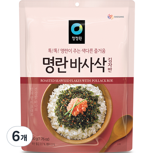 청정원 명란맛 바사삭 김자반, 50g, 6개