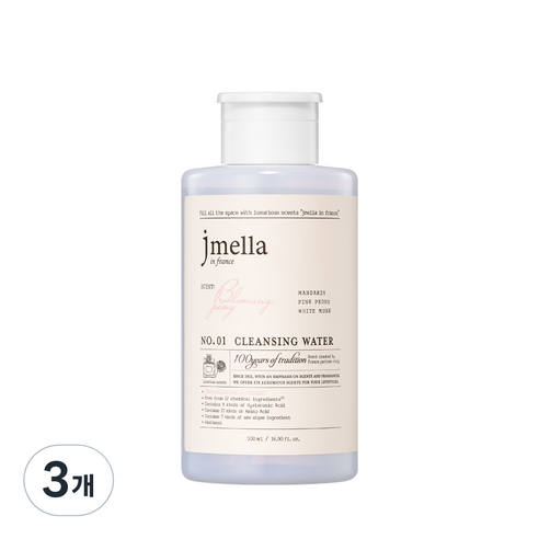 제이멜라 인 프랑스 블루밍 피오니 클렌징 워터, 500ml, 3개