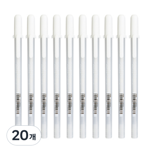 겔리롤 수플레 사쿠라 젤잉크펜 0.8mm, 화이트, 20개