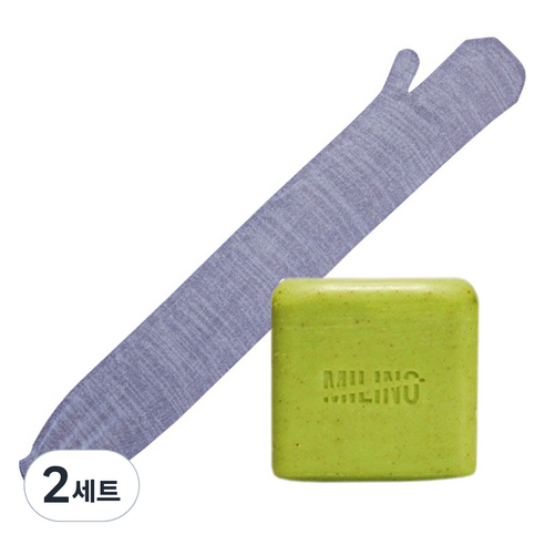 달콤리빙 밀리노 국내생산 항균 롱 때장갑 1P + 스크럽 비누 1P 세트, 5, 1세트, 2세트