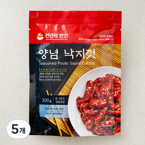 천년의반찬 양념 낙지젓, 300g, 5개